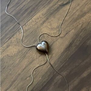 Vintage Elegant Gold Color Heart Lariat Fine Chain Necklace